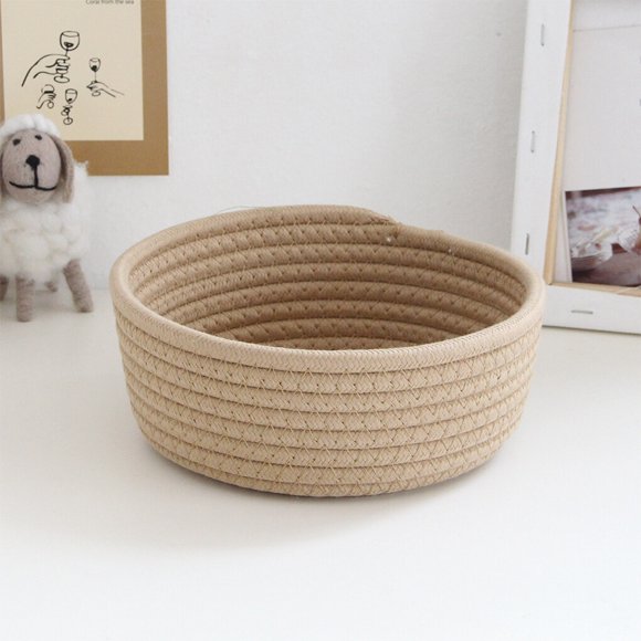 facefd Nordic Cotton Rope Storage Baskets Woven Desktop Sundries Organizer Box Food Kids Toys Key Baby Laundry Hamper Khaki