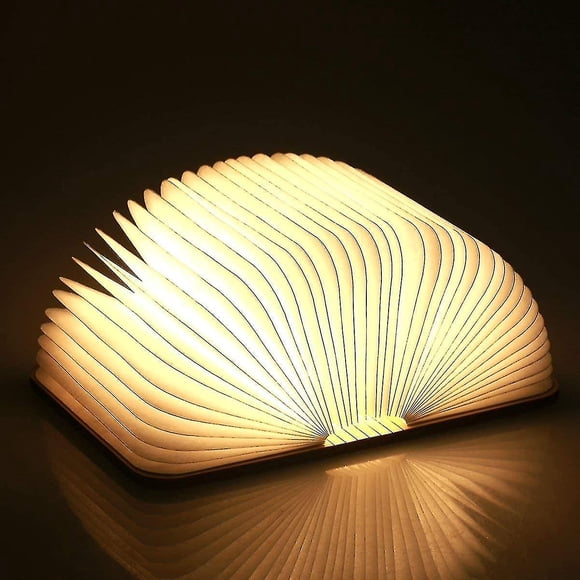 Wooden Folding Book Lamp, Magnetic Led Book Lamps, Decorative Lights/night Light, Usb Rechargeable Desk Lamp, Ideal Gift For Women/parents/kids (white