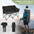 thumbnail image 4 of Slsy Heated Double Camping Chair, 2-Person Heated Folding Chairs for Outdoor Sports w/ 3 Heat Levels & 4 Heating Zones, Patio Lounge Chairs Folding Camping Chair Supports 550 lbs, 4 of 9