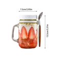 thumbnail image 4 of 2 Pcs Contenants en Verre avec Poignée et Cuillère, Bocaux de Rangement en Verre, Tasses Réutilisables Étanches pour, 4 of 5