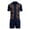 Navy, variant on Men's 2 Piece Outfits Sets Vintage Knit Striped Button Down Polo Shirt & Shorts Sets Short Sleeve Polo Casual Beach Suits Blue L