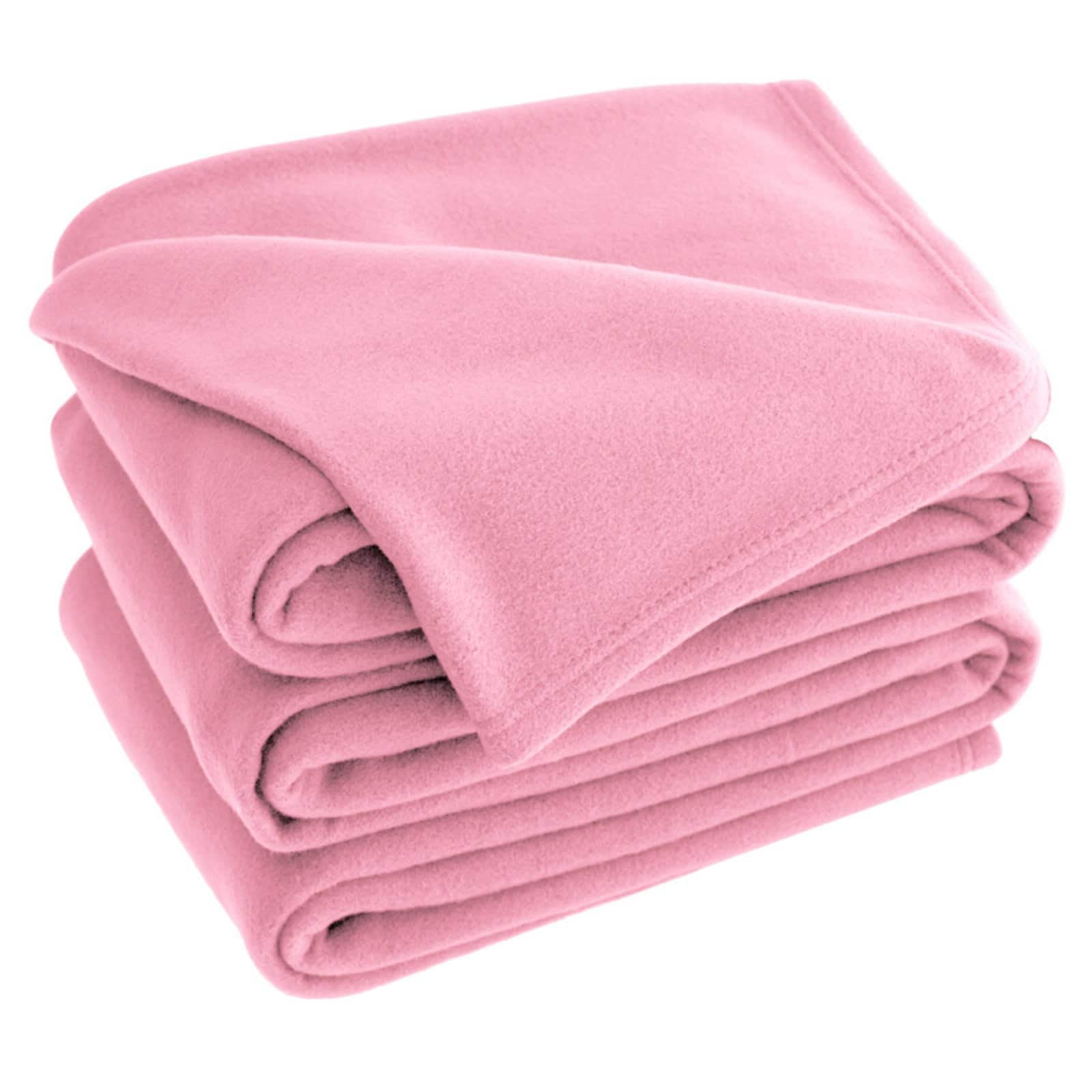 Polar Fleece Solid Bed Blanket by Bare Home