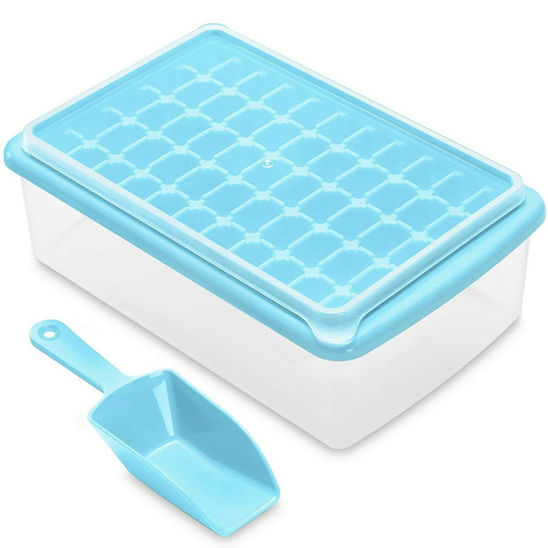 CKE 4 Pack Mini Ice Cube Tray with Bin, 104 Pcs Tiny Pebble Ice Tray for  Freezer