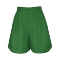 thumbnail image 6 of Aihuaihua Womens Shorts Dressy High Waisted Wide Leg Tailored Shorts Pleated Business Casual Work Trouser Shorts Green L, 6 of 7