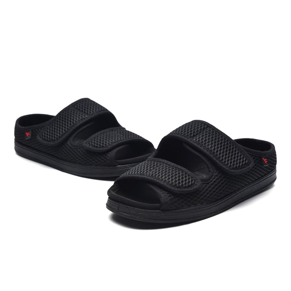 HIPKZ Men's Women's Diabetic Sandals Extra Wide Diabetic Slippers for Swollen Feet Walking Shoes Adjustable for Indoors Outdoors