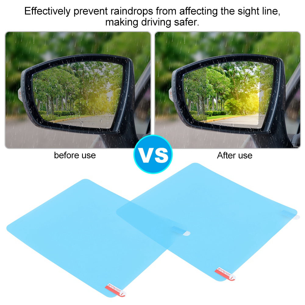 1/2x Rainproof Car Rearview Mirror Sticker Anti-fog Protective Film Rain Shield 