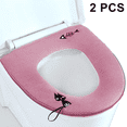 thumbnail image 1 of 2 uds cubierta de asiento de inodoro con cremallera, cubierta de tapa de inodoro estándar lavable con asa, cojín de cubierta cálida suave y gruesa para baño MFZFUKR 2035102-1, 1 of 8