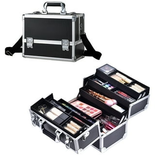 Velore Extra Large Lockable Makeup Case, Aluminum Frame