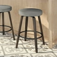 thumbnail image 3 of Home Square 2-Piece 30.13" Polyester Swivel Bar Stool Set in Silver Gray/Brown, 3 of 4