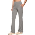 thumbnail image 6 of Cutuoiiu Womens Flare Yoga Pants Solid Color Polyester Spandex Blend High Waist with Pockets and Side Slits for Fitness Gift, 6 of 8