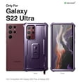 thumbnail image 5 of Dexnor for Samsung Galaxy S22 Ultra Case/6.8 inches, [Built in Screen Protector and Kickstand] Heavy Duty Military Grade Protection Shockproof Protective Cover for Samsung Galaxy S22 Ultra 5G,Purple, 5 of 6