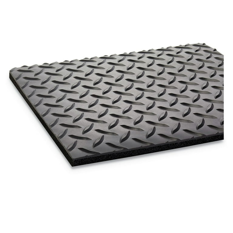 Industrial Deck Plate Anti-Fatigue Mat, Vinyl, 24 x 36, Black Industrial Deck Plate Anti-Fatigue Mat, Vinyl, 24 x 36, Black