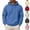 Blue, variant on HAJWOH Hoodies For Men Long Sleeve Pullover Vintage Breathable With Kangaroo Pockets Solid Comfy Hood