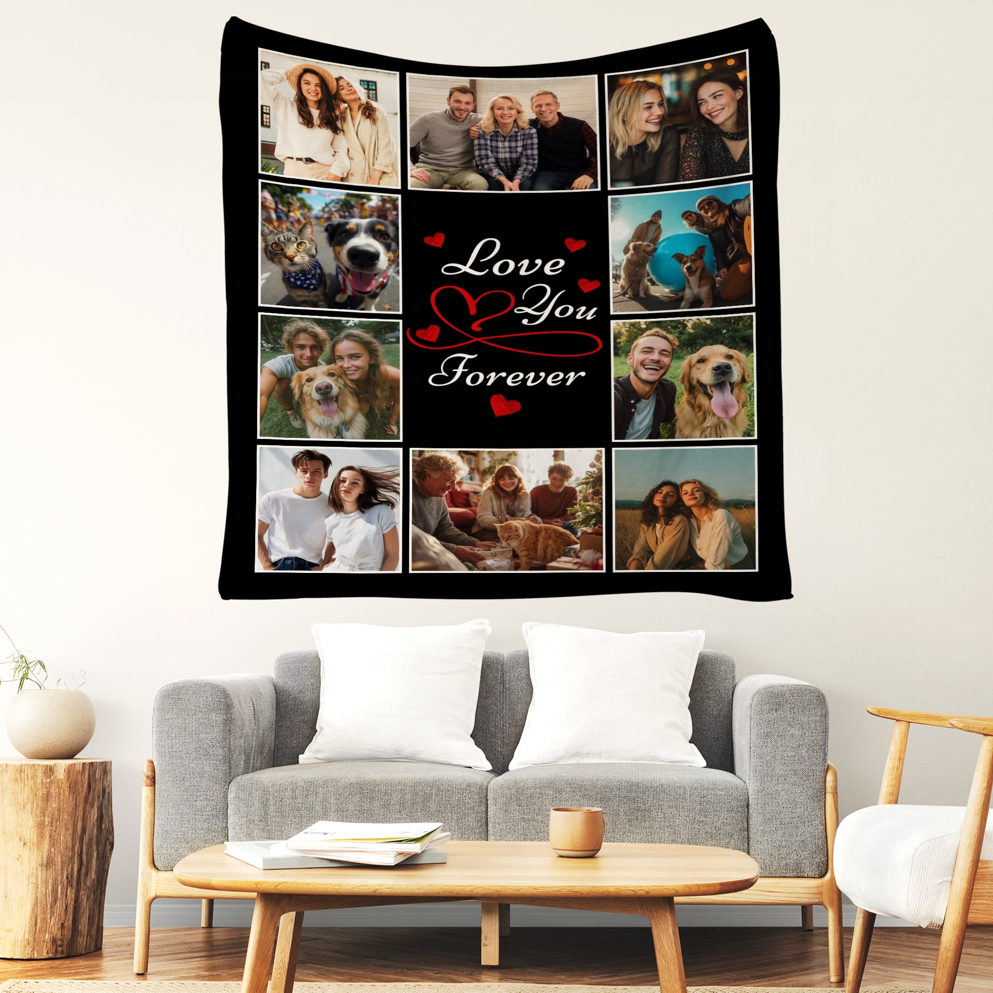 JML Custom Blanket Soft Flannel Twin Blanket - Personalized Photo & Text Throw, Multiple Sizes for Family, Pets, & Adults