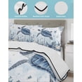 thumbnail image 4 of Quilts Twin Size Bedding Set, Blue Turtle Coastal Lightweight Quilted Comforter, Beach Starfish Nautical Coral Botanical Reversible Bedspread Coverlet with Pillow Covers for All Season, 68" x 86", 4 of 7