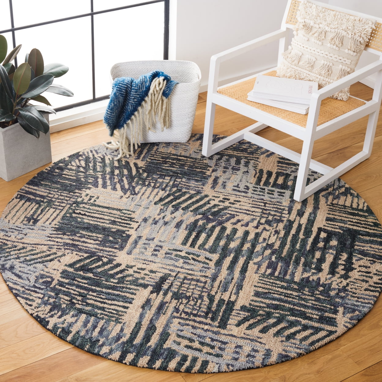 SAFAVIEH Rodeo Drive Alaois Abstract Area Rug, Black/Ivory, 8' x 10'