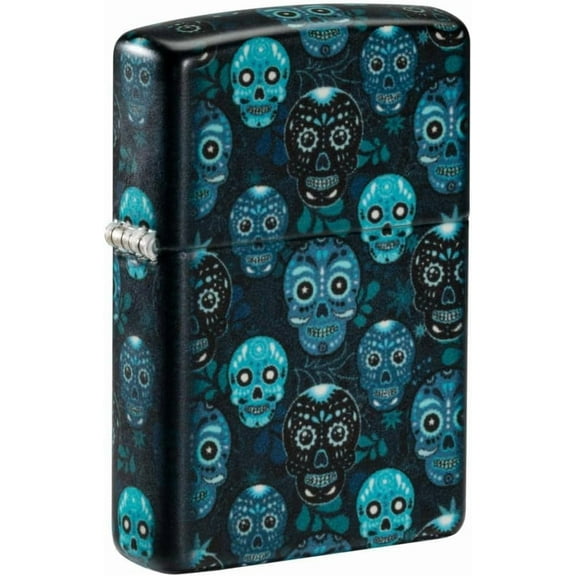 Zippo Lighter - Custom Message Engrave Sugar Skulls - Glow-in-The-Dark 46017