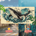 thumbnail image 5 of 1 Pcs 2D Flat License Plate Covers & Frames, Whale and Ship in Waves For Decorative Front, Waterproof For Decoration Aluminum License Plate Covers & Frames Cover For Men Women, 12" X 6", 5 of 7