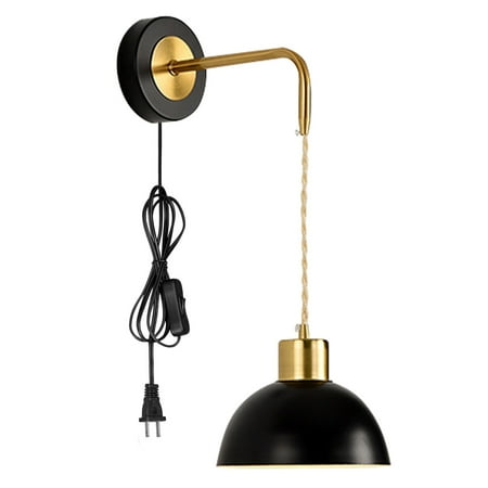 

Kiven Plug in Wall Lamp Modern Style Plug in Wall Sconce with Iron Lampshade 5.9ft Plug-in Cord E26 Socket(1 Light)