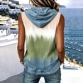 thumbnail image 6 of GERsome Hooded Tank Tops Women's Sleeveless Shirts Trendy Print Color Block Summer Casual Blouses A-Green Size XL, 6 of 7