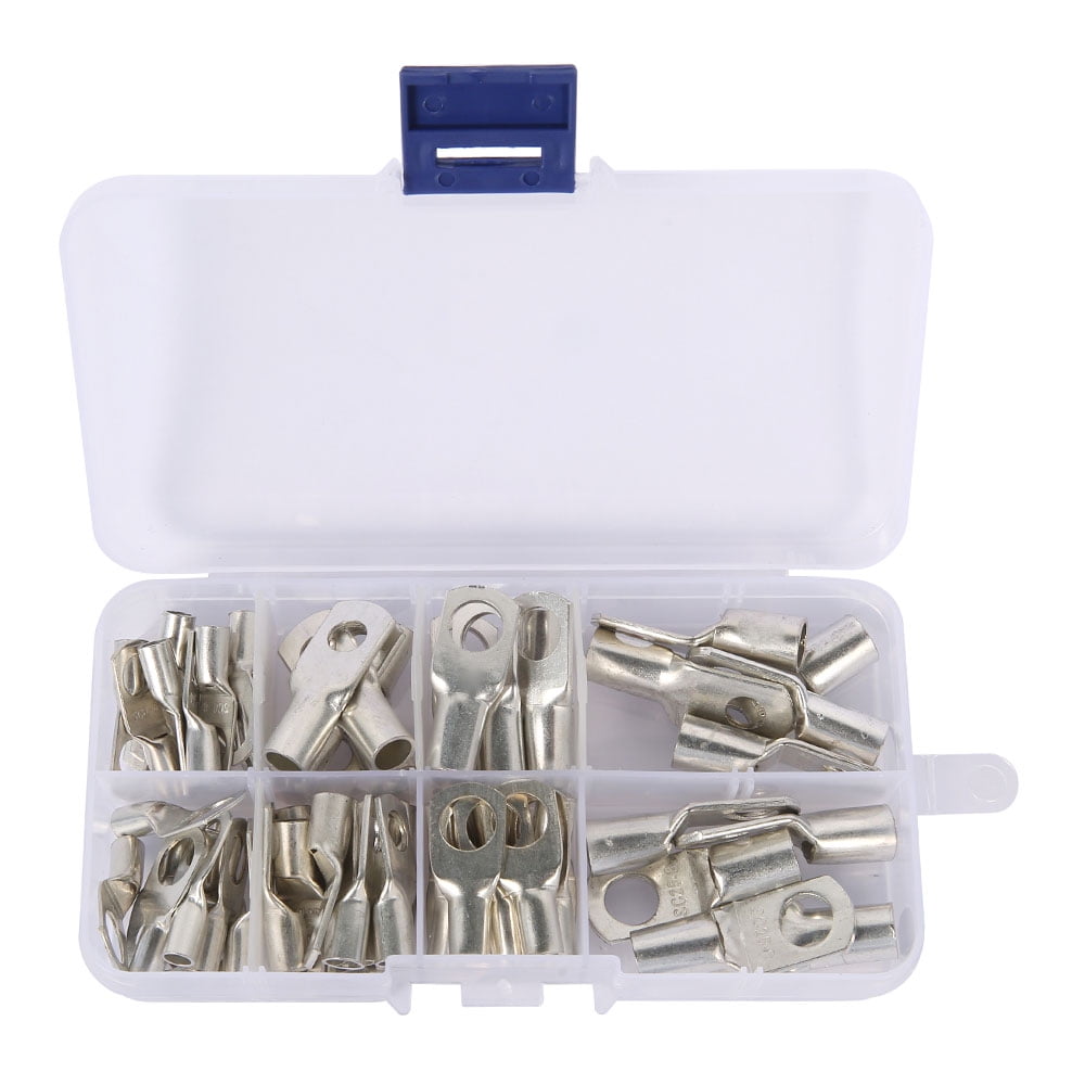 ODOMY 60pcs Bolt Hole Tinned Copper Terminals Setwire Terminals