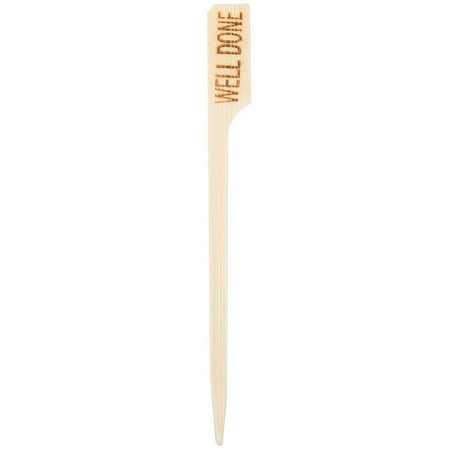 - TableCraft Bamboo Steak Marker Well Done | 100 Per Bag
