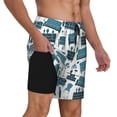 thumbnail image 2 of Fotbe Modern Furniture Traje de Baño para Hombre – Shorts de Natación de Secado Rápido con Forro y Bolsillos-Small, 2 of 6