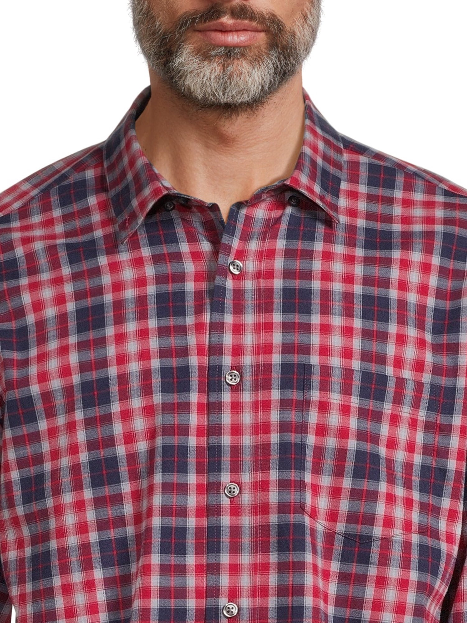 George Men's Long Sleeve Poplin Button-Up Shirt