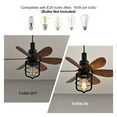 thumbnail image 4 of Garwarm E26 Socket Fan Light with Remote, 20" Screw-In Ceiling Fan with Lights, 3-Speed Timer Small Fan Light Bulb for Bedroom Kitchen Island Garage, 4 of 18