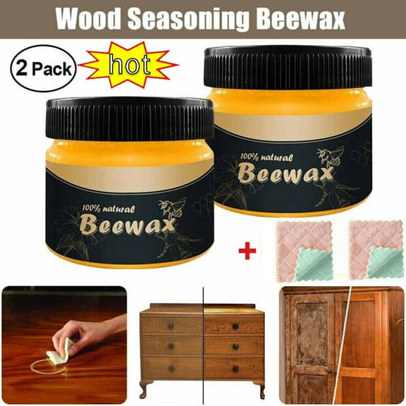 Xhy 2 Pack Beeswax Furniture Polish Care Wood Seasoning Beewax Natural Traditional Wood Wax