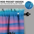 thumbnail image 5 of Kitchen Curtains 36 Inch Short - 3 Panel Set, Rod Pocket Window Curtain with Tropical Palm Tree Sunset Print, 100% Polyester for Boho Kitchen, Beach Room, Easy Wash, 5 of 6