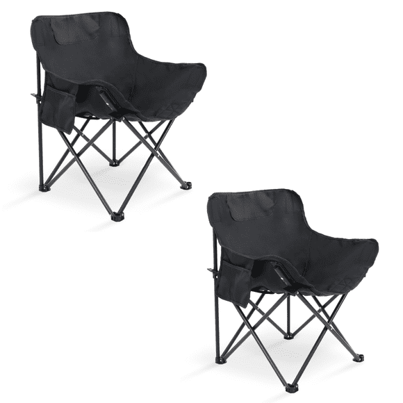 Sillas Plegables para Camping para Playa Pesca y Exteriores de Lona Impermebale Ligera - Sillas para Exterior Ergonomica con Estructura de Acero y Funda Transportadora Set 2 Sillas