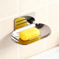 thumbnail image 4 of Stainless Steel Soap Holder for Shower Wall, Adhesive Wall-Mounted Bar Soap Dish, No-Drill Soap Saver with Drain, 4 of 6