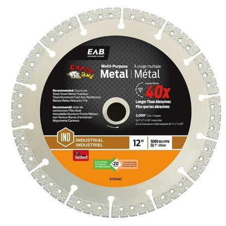 

Razor Back 12 in. x Teeth Metal Cutting Razor Back Diamond Blade Industrial Recyclable Exchangeable Saw Blade