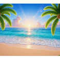 thumbnail image 3 of Tropical Design Beach Banner Summer Ocean Scene Vacation Party Backdrop for Beach Party Holiday Event Decoration, 3 of 6