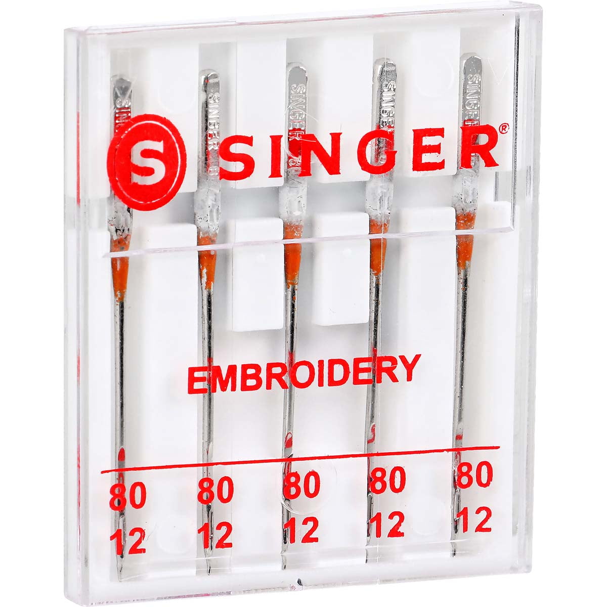 (2 pack) SINGER Universal Size 80/12 Embroidery Sewing Machine Needles (5 pack)