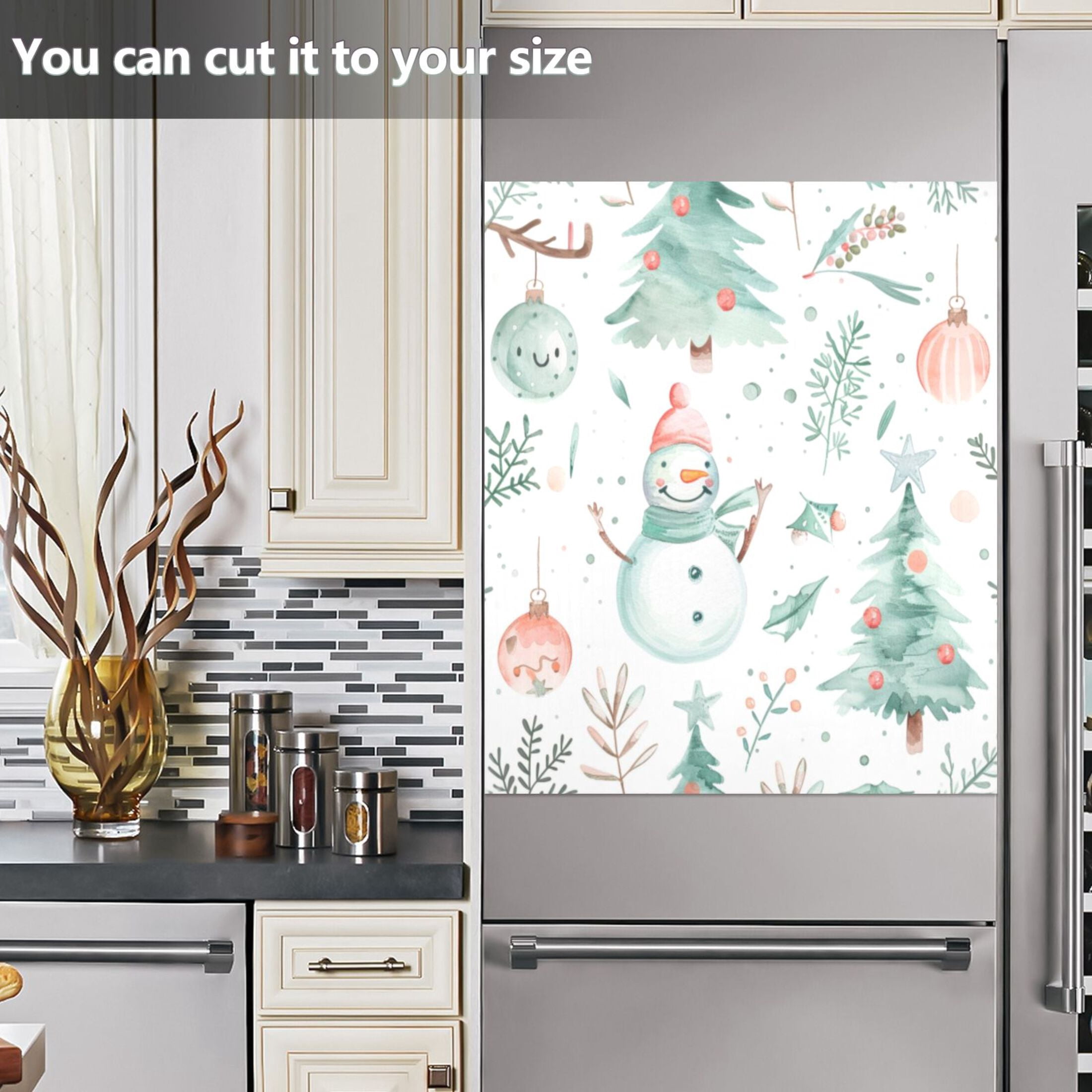Dishwasher Magnetic Sticker 23x26 Inch Refrigerator Magnetic Sticker Washing Machine Magnetic Sticker Kitchen Panel Magnetic Sticker Home Decor Colorful Cartoon Snowman