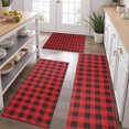 thumbnail image 2 of Red Black Checkerboard Checkered Pattern Kitchen Rugs Sets Of 3,Kitchen Runner Rugs Non Skid Washable,Decorative Kitchen Floor Mats for Kitchen,Sink,Laundry,17"x30"+ 17"x47" + 17"x59", 2 of 6