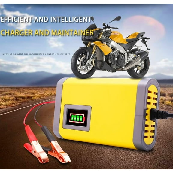 Cardivek Smart 12V Car Battery Charger & Trickle Maintainer - Advanced Temperature Compensation, Desulfurizer for All 2Ah-100Ah Batteries - Ideal for Cars, Trucks, Lawn Mowers