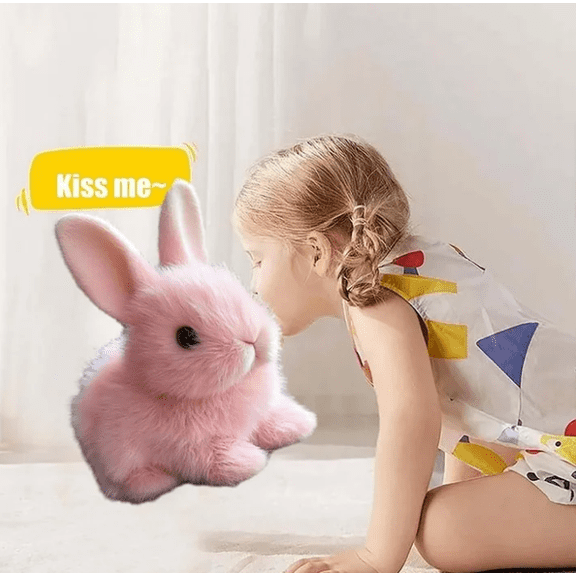 Bunny Toys for Kids, Bunny Stuffed Animal Interactive Electronic Toys, Swinging Ears, Twitching Mouth and Nose