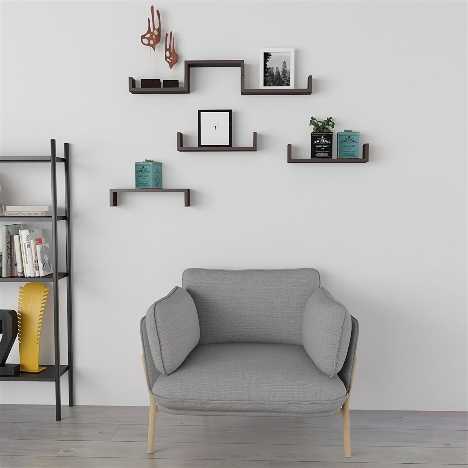 Set of 3 Floating Display Shelves Ledge Bookshelf Wall Mount Storage Home Decor 