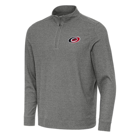 Men's Antigua Heather Black Carolina Hurricanes Subtle Quarter-Zip Sweatshirt