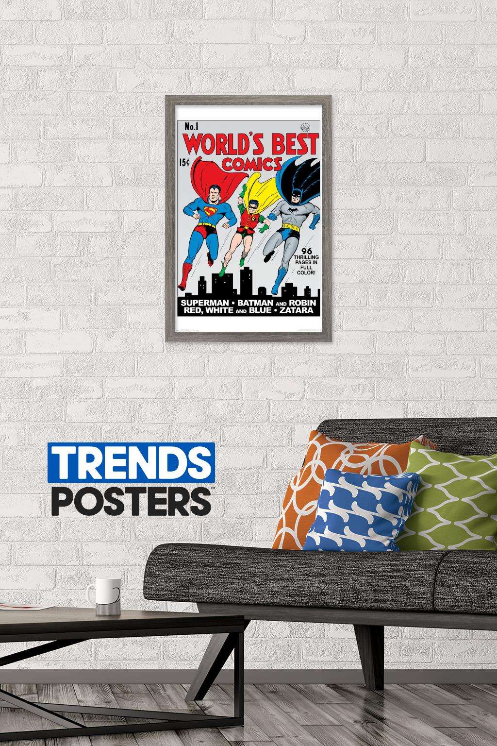 DC Comics - Batman And Robin - Worlds Best Comics - Cover 1 Wall Poster, 14.725" x 22.375", Framed