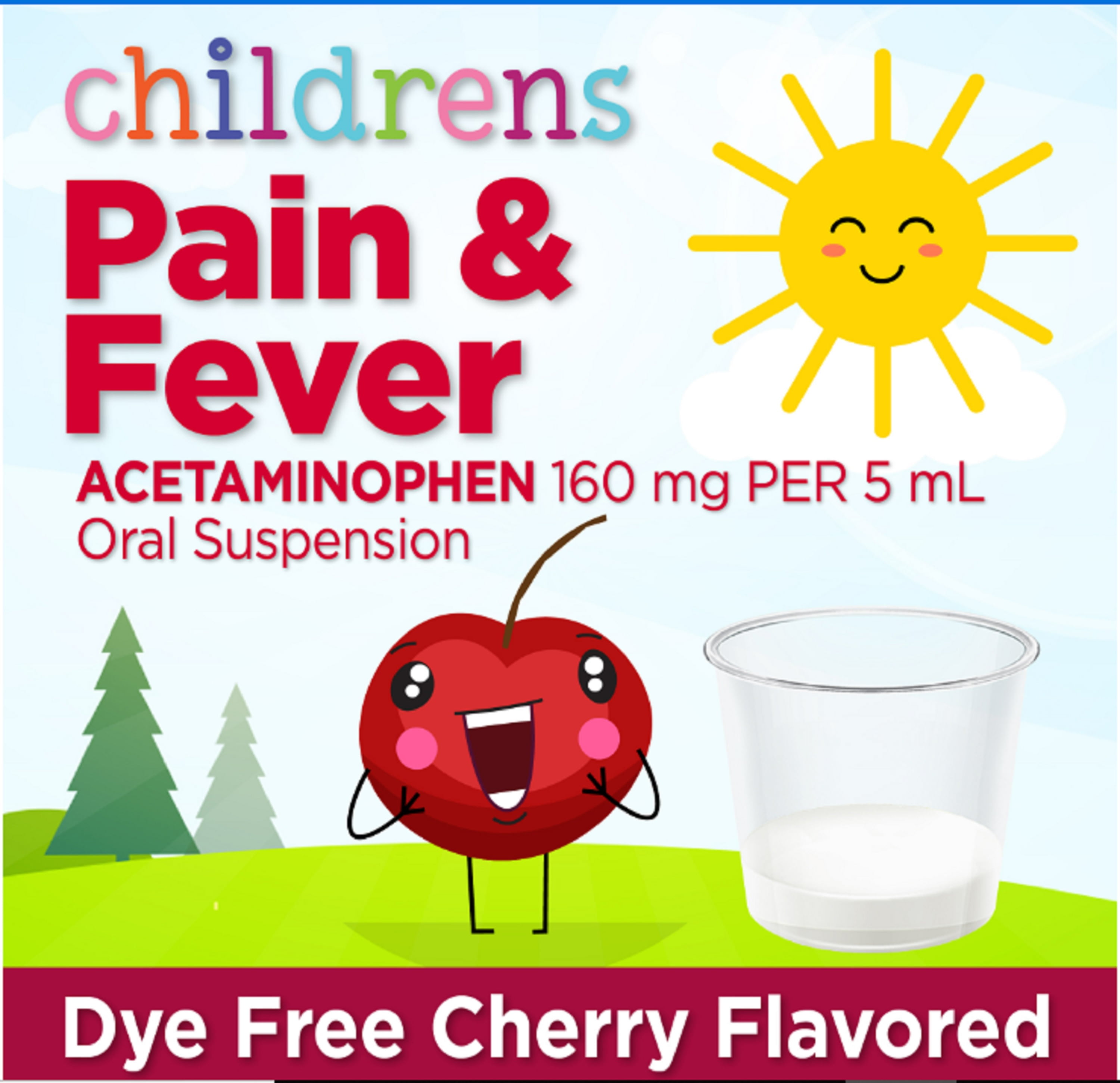 Equate Children's Pain Reliever/Fever Reducer Acetaminophen Oral Suspension, Cherry Flavor, 160 mg, 4 fl oz