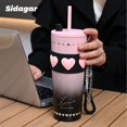 thumbnail image 4 of Vaso Sidagar de acero inoxidable 710 ml con tapa y color rosa pajizo, 4 of 9