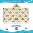 thumbnail image 2 of Green and Pink Dinosaur Pattern Hooded Bath Towel，50"x30" for Ages 3 To 12 Kids, Quick Dry Lightweight Soft Microfiber Hood Beach Towel Cover Up for Kids, 2 of 7