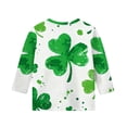 thumbnail image 4 of St. Patrick's Day Girls Shirts Spring Fashion Graphic 3/4 Sleeve Crewneck Basic Tees Size 3-14, 4 of 6