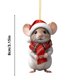 thumbnail image 3 of Adorno plano de ratón navideño | Decoración navideña original para árbol y coche | Decoración festiva para el hogar y el coche | Regalo navideño único para amigos y familiares, 3 of 4