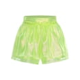 thumbnail image 3 of Haitryli Kids Girls Shiny Tulle Shorts Elastic Back Waistband Glossy Culottes for Birthday Party Stage Performance Yellow 10, 3 of 5