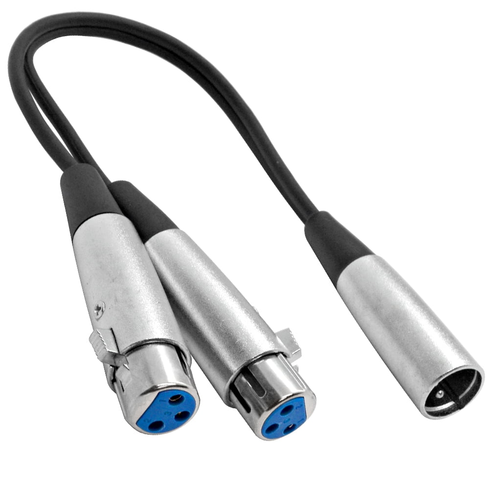 Seismic Audio NEW 1' Splitter Patch Cable 1 XLR Male to 2 XLR Female